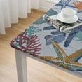 thumbnail image 4 of BANET Summer Tablecloth Square Waterproof Blue Print Table Cloths Fabric Farmhouse Table Cover Decorative for Picnic Party Holiday Home white, 4 of 7