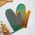 thumbnail image 4 of Hirioo Orange To Teal Gradient for Silicone Oven Mitts for BBQ, Baking, Cooking, Set of 2, Heat Resistant 260℃, Non-Slip Kitchen Essentials, 4 of 6