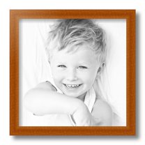 ArtToFrames 12x12 Inch Honey Picture Frame, This Brown Wood Poster Frame is Great for Your Art or Photos, Comes with Regular Glass (4093)