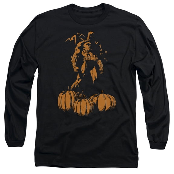 Batman A Bat Among Pumpkins Long Sleeve T-Shirt Adult 18/1 Black