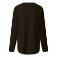 thumbnail image 4 of EDFBUYKRS Womens Tops Dressy Casual Long Sleeve Crewneck Basic T Shirts Solid Loose Textured Fall Blouses Outfits Xl, 4 of 5