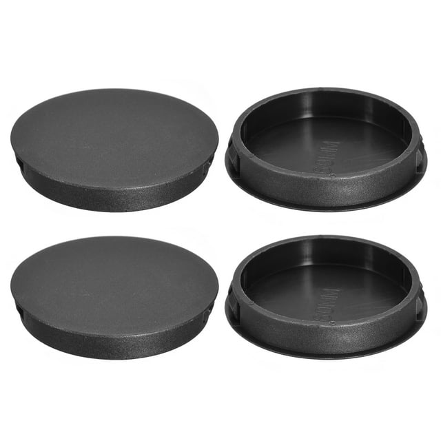 Tapones de agujero de plástico de 4 paquetes de 60 mm/2.36" tipo de panel, tapones de bloqueo empotrados, negros