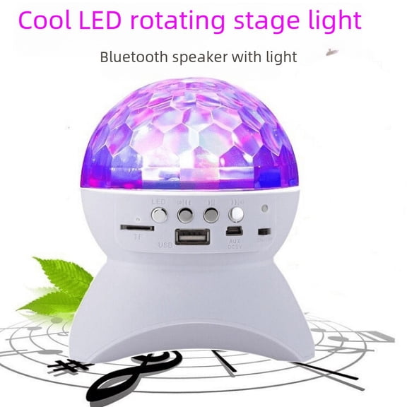 L-740 Bluetooth audio Christmas projection lights stage lights LED colorful lights KTV colorful lights rotating small Magic Ball - black