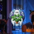 thumbnail image 5 of Halloween Hanging Window Decor Cute Hanging Ghost Decor Halloween Decorations Halloween Gifts Window Hanging Ghost Holding Turtle Back Flower Pot Ornaments, 5 of 7