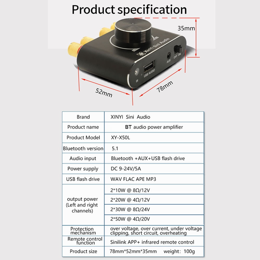 Amplifier,50w 50w Amplifier Amp Huiop Mewmewcat 50w Bt Amplifier 5.1 Audio Amplifier Amplifier Sound Amplifier Audio Amplifier Amp Car And Portable Sound Amp Buzhi Audio