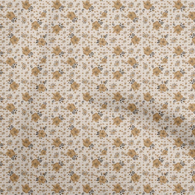 oneOone Rayon Brown Fabric Florals Craft Projects Decor Fabric Printed By The Yard 56 Inch Wide
