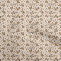 oneOone Polyester Spandex Brown Fabric Florals Sewing Fabric By The Yard Printed Diy Clothing Sewing Supplies 56 Inch Wide