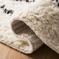 thumbnail image 3 of SAFAVIEH Casablanca Winifred Striped Wool Shag Runner Rug, Black/Ivory, 2'3" x 8', 3 of 7