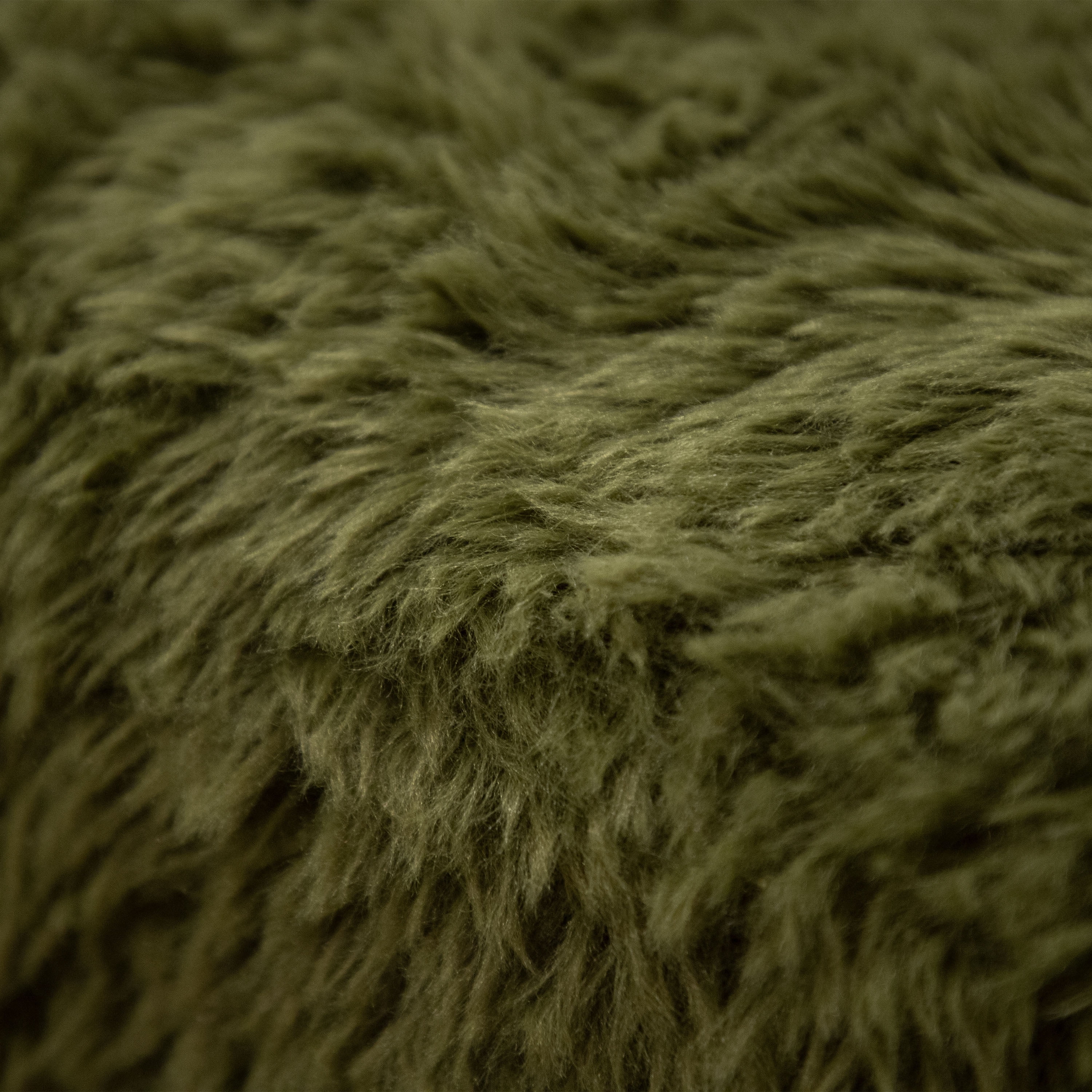 Furniture of America Pom Modern Faux Fur Modular Compressed Corner Chair, Olive Green