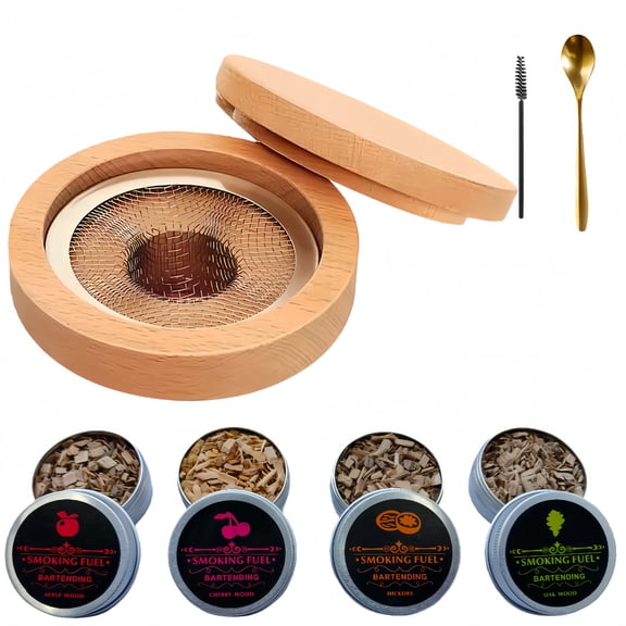 Cocktail Smoker Kit with Torch – 4 Flavors Wood Chips – Bourbon, Whiskey Smoker Infuser Kit, Old Fashioned Drink Smoker Kit, Birthday Bourbon Whiskey Gifts for Men, Dad, Husband