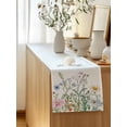 thumbnail image 5 of Table Runner 60 Inches Long for Kitchen Dining, Spring Floral Dresser Scarf Farmhouse, Dining Table Decorations for Wedding/Parties, Wildflowers Herbs Summer Botanical 13 x 60 In, 5 of 9