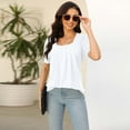 thumbnail image 1 of Blouses pour Femmes Hauts pour Femmes Amples et Confortables Temps de Loisir Manches Courtes Hauts Mode T-shirt à Plis, 1 of 1