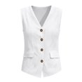 thumbnail image 5 of Harpily Womens Tank Tops Sleeveless V Neck Button Down Cotton Linen Casual Summer Blouses For Office Work Vacation Wear, 5 of 5