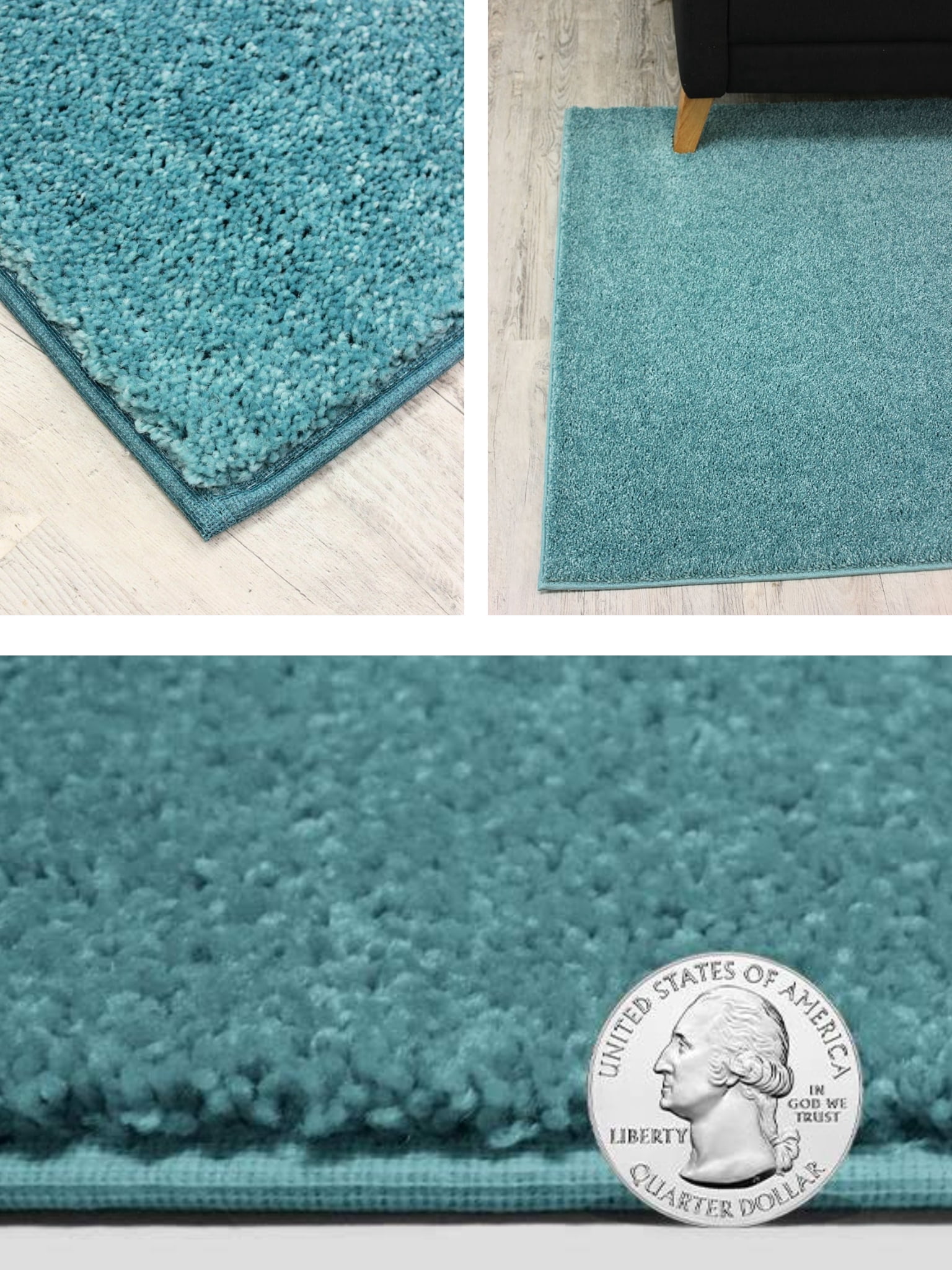 Koeckritz Rugs Kid Crossing Soft Area Rug, 3'x5', Aqua, for Living Room, Bedroom