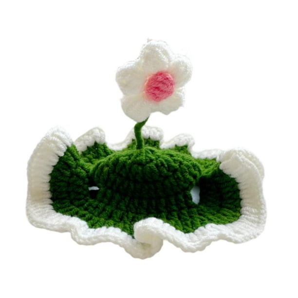 Gorro de invierno para mascotas, decoración navideña, cálido y bonito gorro de punto para gatos de interior, viajes, exteriores, gatitos y perros pequ Verde oscuro