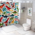 thumbnail image 7 of Orinice Dinosaur ROAR Colorful Bathroom Decor Set with Hooks - Luxurious Graphic Print Polyester Fabric Fashion Shower Curtain Set for Bathroom 69x72, 7 of 7
