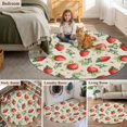 thumbnail image 6 of Red Strawberry 3ft Area Rug, Summer Fruits Farmhouse Leaves Floral Retro Washable Non-Slip Small Round Rugs for Entryway Bedroom Kitchen, Soft Circle Carpet for Dining Room, Playroom Nursery Rug, 6 of 9