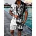 thumbnail image 2 of Fimkaul Mens Summer 2 Piece Outfits Short Sets 3D Suit Shorts Beach Tropical HawaiianSS Body Sports Shorts Suit Sports Suit Short Sleeve Tracksuits White 3XL, 2 of 4