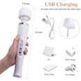 thumbnail image 5 of Cordless Personal Wand Electric Massager, Happon Rechargeable Handheld Back Massager Wand Massage with 10 Powerful Pulse Settings for Deep Muscles Pain Relief (White), 5 of 6