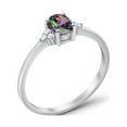 thumbnail image 4 of Art Deco Oval Engagement Ring Rainbow CZ 925 Sterling Silver Size 10, 4 of 7