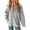 Gray, variant on Lovskoo Winter Coats for Women Fuzzy Fleece Jackets Solid Zip Up Coats Long Sleeve Fuzzy Stand Collar Jacket Outerwear with Pockets Claret