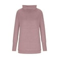 thumbnail image 4 of IROINNID Turtleneck Sweater for Women Winter Warm Casual Loose Fit Pullover Long Sleeve Fleece Thermal Undershirt Sweater,Pink, 4 of 6