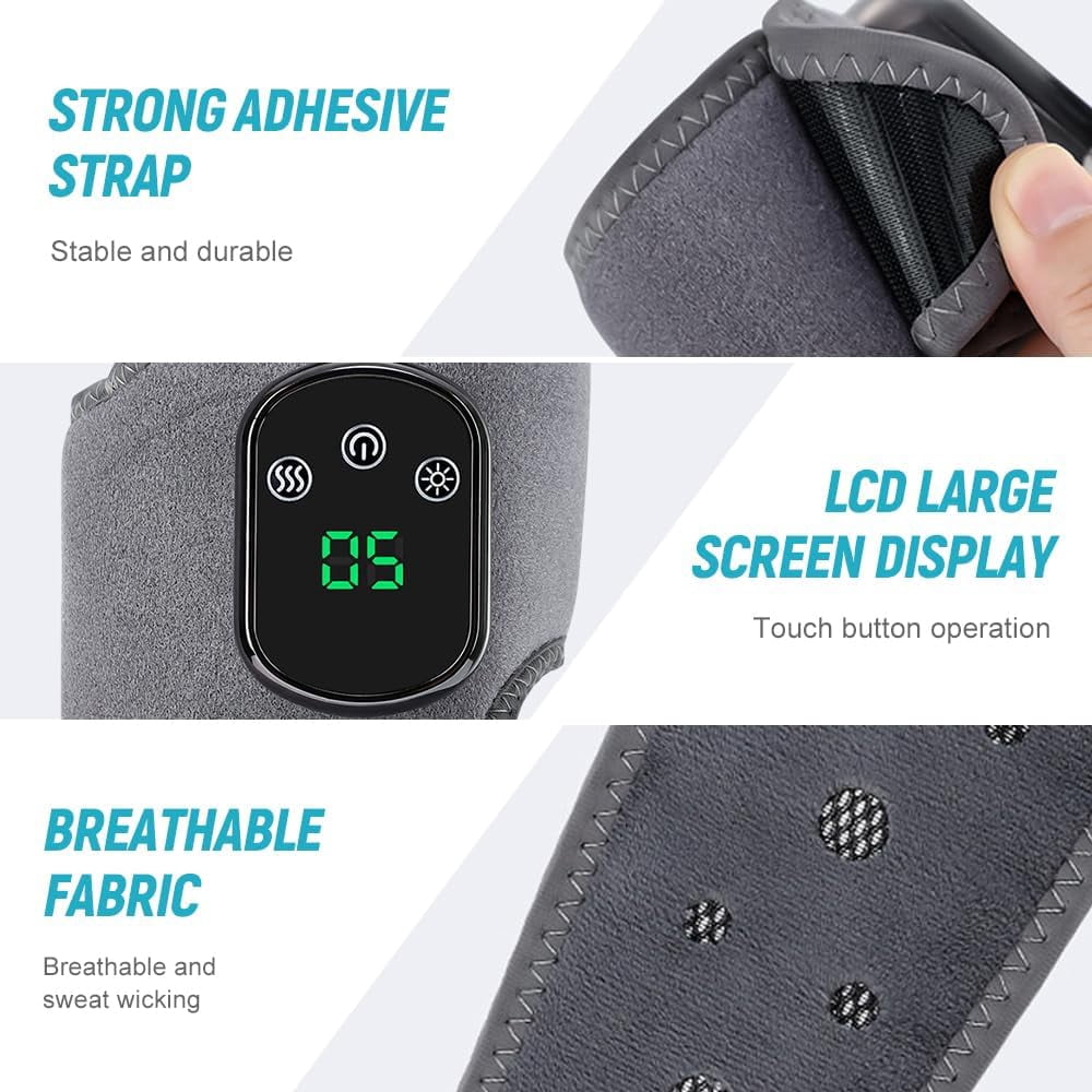 3-in-1 Foot Massager, 2025 New Wireless Triple Method Massager, Heated Feet Wrap with 3 Vibration Modes 5 Heat Levels for Neuropathy Home Office Travel