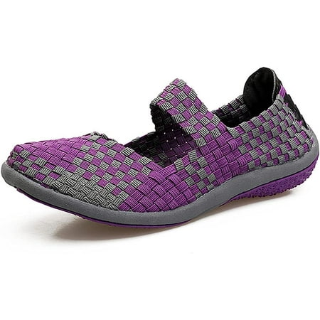 

Womens Curly Type Ballet Flats Slip On Comfort Loafers Handmade Woven Shoes