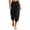 Black, variant on Womens Baggy Pleated Harem Pants Summer Elastic High Waisted Wide Leg Balloon Cotton Lounge Crop Pants Purple,S