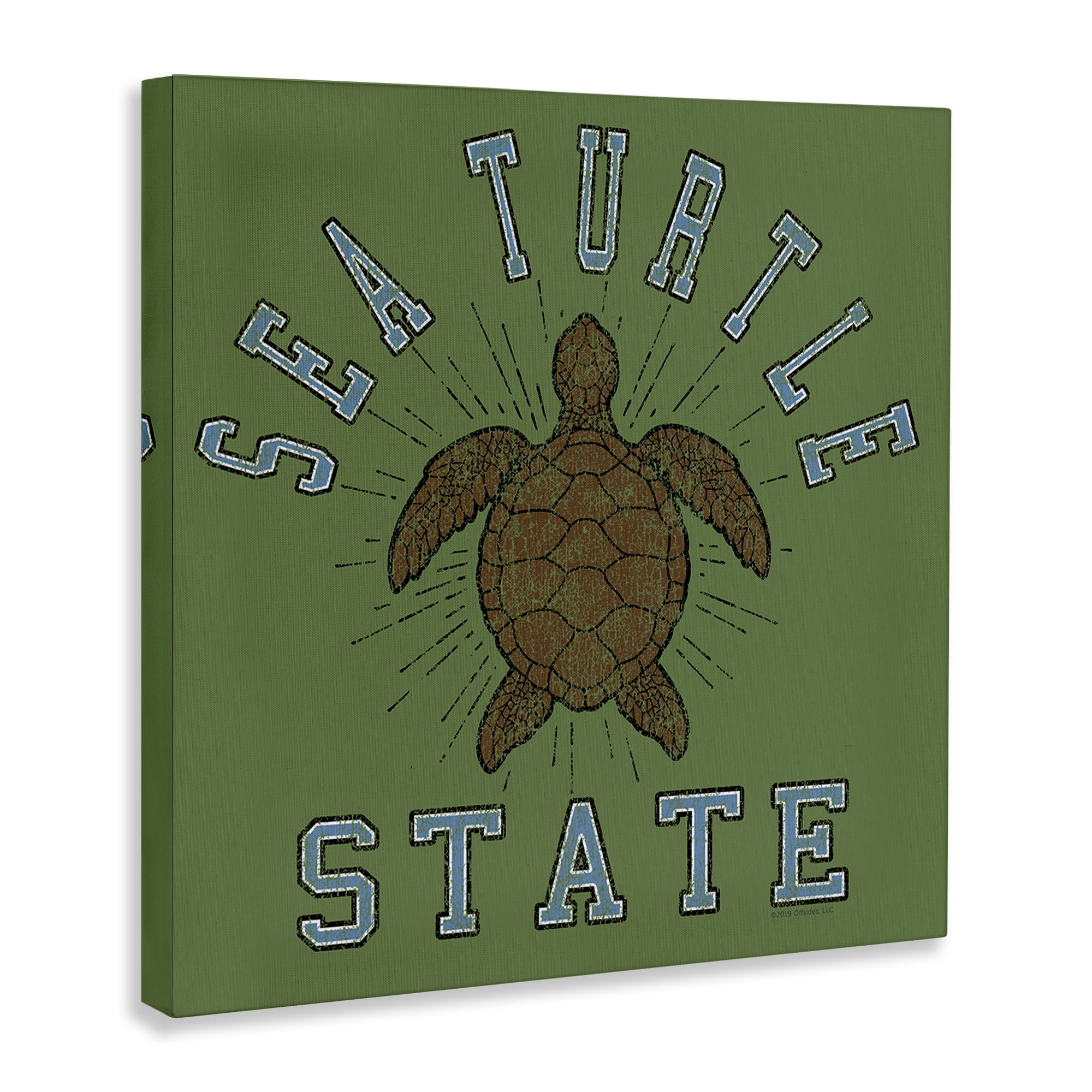 Stupell Industries Vintage Sea Turtle State Animals Painting Wrapped Canvas Art Print Wall Art, 36 x 36