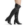 thumbnail image 5 of BURUDANI Women’s Winter Thigh High Over the Knee Fashion Chunky Heel Long Boots BLACK/PU Size 9, 5 of 5