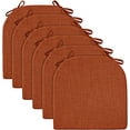 thumbnail image 2 of Chair Cushions for Dining Chairs 6 Pack - Kitchen Chair Cushions with Ties and Non-Slip Backing - Dining Chair Pads 16"X16"X2", Orange, 2 of 13