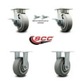 thumbnail image 2 of 5 Inch Kingpinless Thermoplastic Wheel Caster Set 2 Brake & Swivel Lock 2 Rigid, 2 of 2