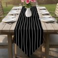 thumbnail image 6 of Black Striped Table Runner Linen Burlap Table Runner 72 Inches Long Modern Minimalist Boho Stripes Dresser Scarves for Kitchen Island Coffee Dining Room Party Wedding Holiday Decoration 13"x72", 6 of 8