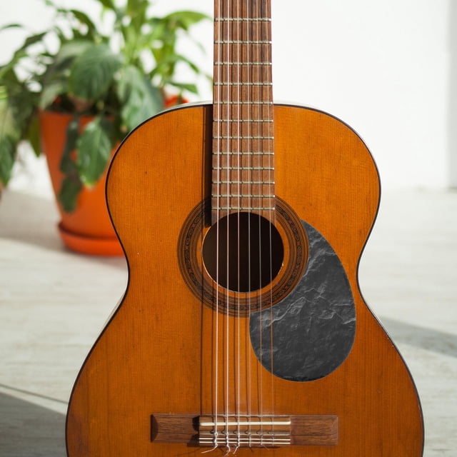 SKISUNO Universal Fit Black Self Adhesive Pickguard for Acoustic Folk Guitar with Enhanced Scratch Protection
