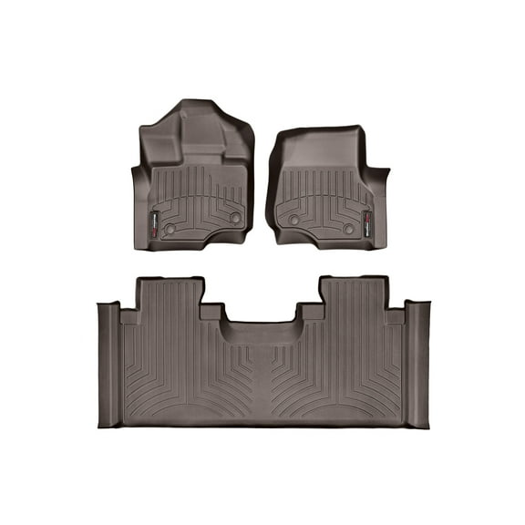 WeatherTech Custom Fit FloorLiners compatible with Ford F-150, F-150 Raptor - 1st & 2nd Row, Cocoa