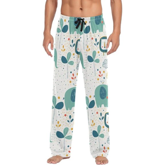 GZHJMY Elephant Pajama Pants for Men, Lounge Pants Lightweight Men Pajama Bottoms with Drawstring Pockets, Christmas New Year Birthday Gifts, XX-Large