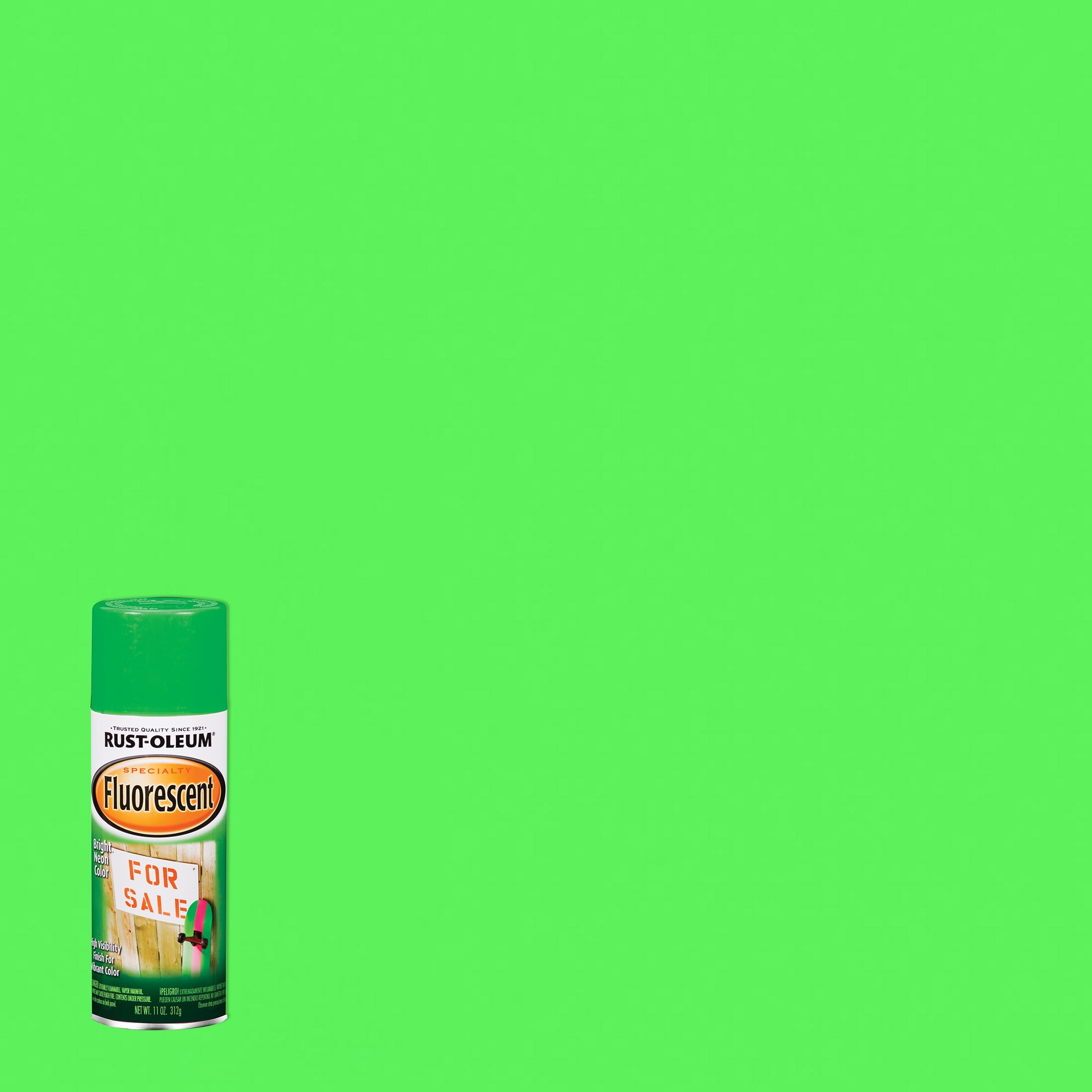 Fluorescent Green, RustOleum Specialty Flat Spray Paint1932830, 11 oz