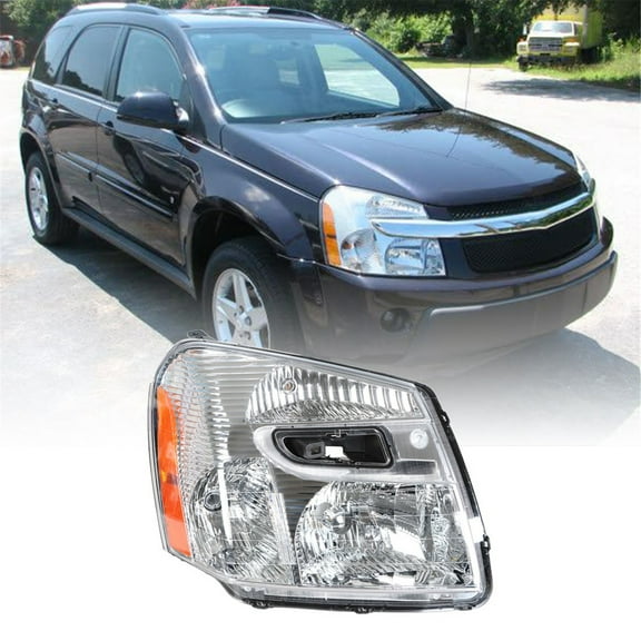 LABLT RH Headlight for 05-09 Chevy Headlamp Chrome Housing Clear Lens Halogen Type Fits select: 2005-2009 CHEVROLET EQUINOX LT