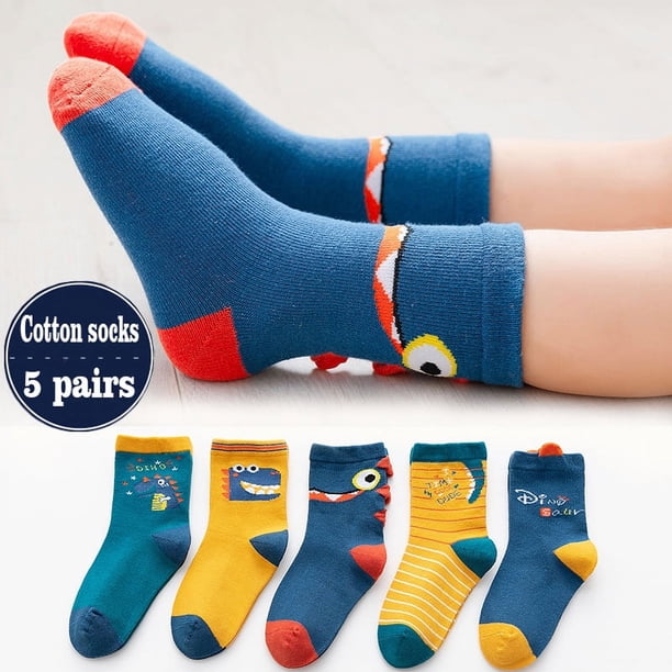 5 pares de calcetines para niños Sanrio Cinnamoroll Kuromi Kawaii, nuevos calcetines de algodón de media pantorrilla con dibujos animados para otoño e invierno para niños y niñas