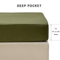thumbnail image 4 of PURE ERA Jersey Knit Cotton Fitted Bottom Sheet ONLY Deep Pocket Up to 15" to 20" Ultra Soft Comfy Breathable Olive Green King, 4 of 7