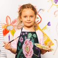 thumbnail image 3 of Pioneer Flower Floral Print Pattern Kids Aprons for Girls and Boys,Adjustable Neck Strap Toddler Aprons for Kids Cooking Baking, 3 of 7