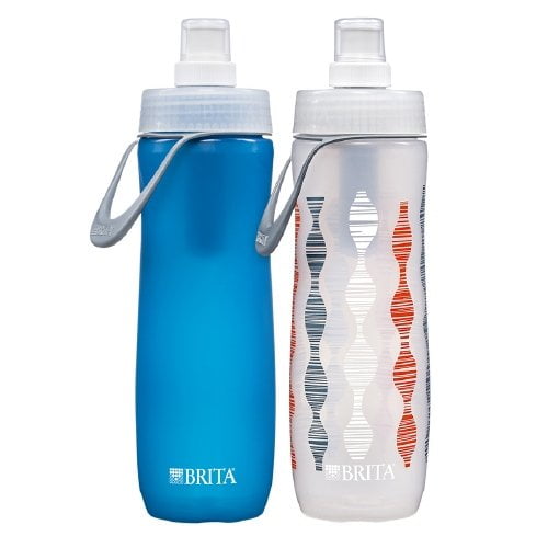 Brita Sport Water Filter Bottle, Twin Pack, Blue & Mod
