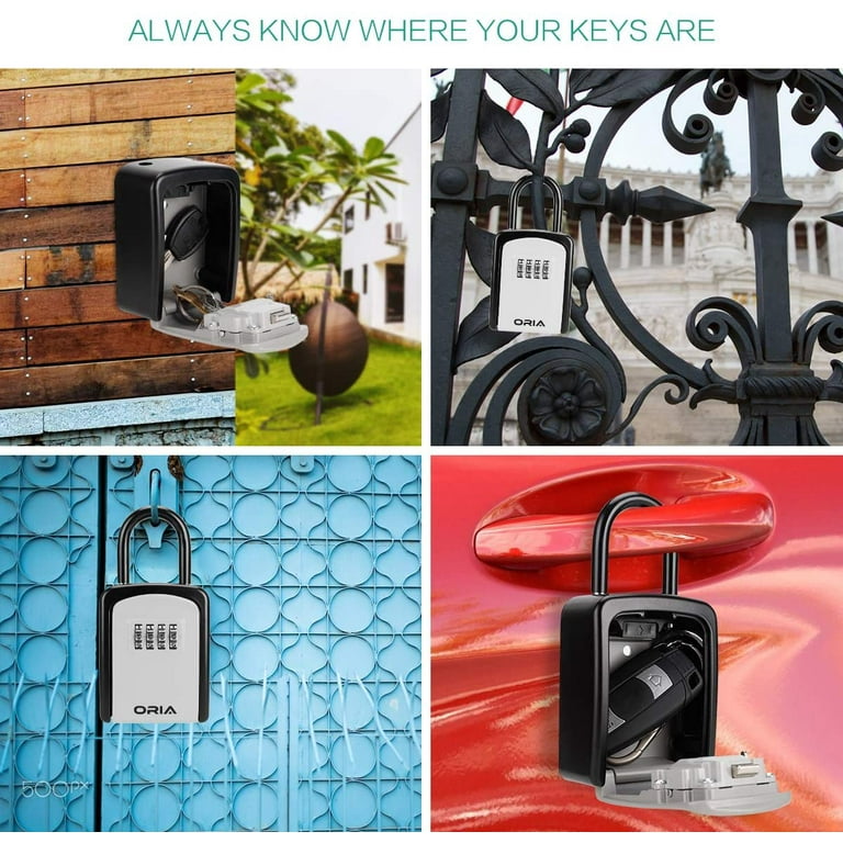 Cassaforte Chiavi BTNEEU Con Combinazione - Scatola Sicurezza Esterna Per Chiavi, 4 Cifre, Nero - Foto 9