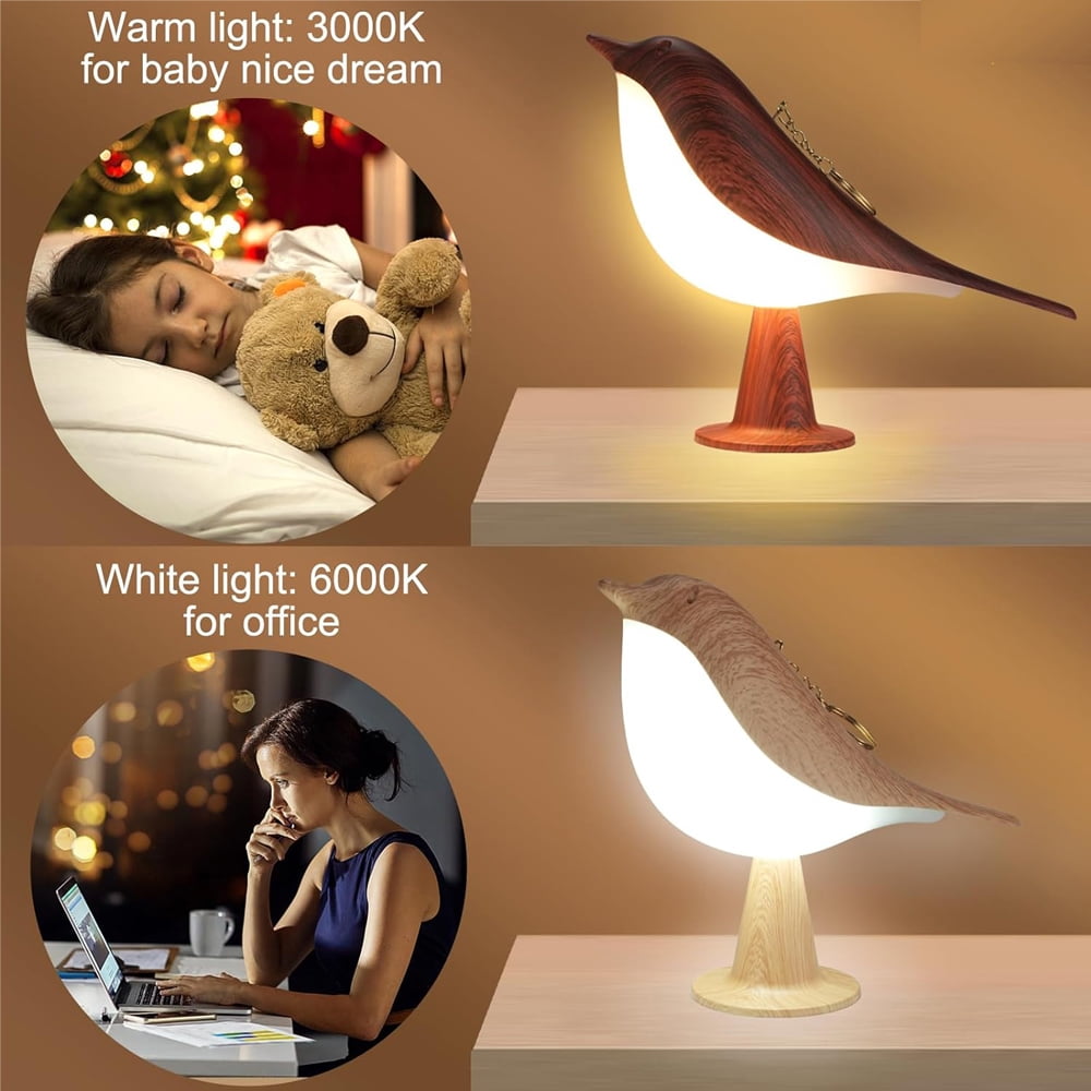 3 Colors Magpie Bird Night Lights Touch-Control LED Lamp USB Rechargeable Table Lamps Versatile for All Rooms Decoration