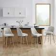 thumbnail image 5 of Classical Gray White Fabric Swivel Counter Stools with Wood Legs, Set of 2, Barstools in Dining Room, 5 of 14