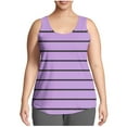 thumbnail image 2 of Bixock Women's Summer Tank Tops Casual Sleeveless Shirts Blouse for Women Stripe Print Round Neck Cami Tank Top Plus Size Summer Casual Wear Shirts, 2 of 6
