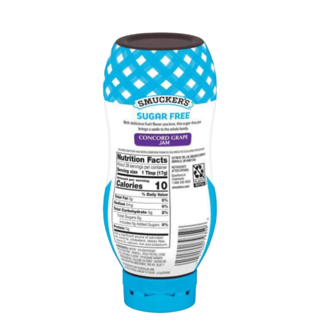 Smucker's 16.5 Ounce Squeeze Sugar Free Grape Each (2 pack) and 8in Silicone Spatula (Color Varies)