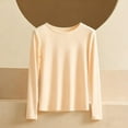 thumbnail image 4 of JGGSPWM Women's Thermal Tops Long Sleeve Fleece Lined Underwear Tops Crew Neck Undershirt Ultra Soft Comfort Baselayer for Winter Beige XXXL, 4 of 6