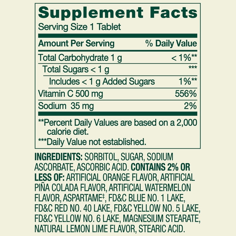 Spring Valley Vitamin C 500 mg Chewable Tablets, Tropical Fruit, 200 Count photo 4